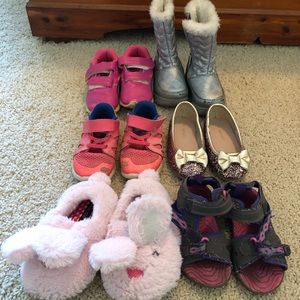 6 pairs toddler girls shoes size 8
